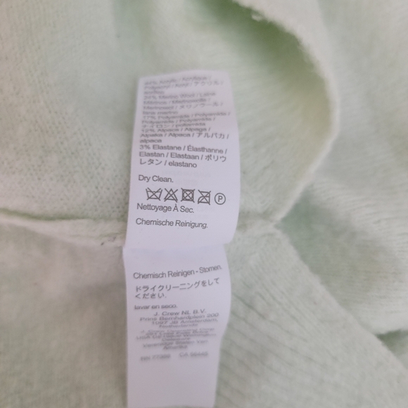 J Crew XS Tunic V Neck Sweater Stretch Wool Oversized Green BB400 - Picture 6 of 7